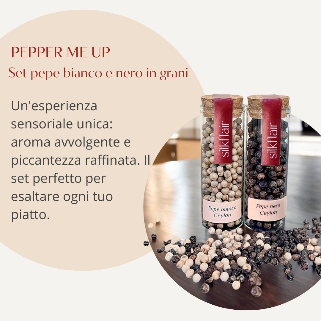 Pepper me up! - set pepe bianco e pepe nero di Ceylon in grani